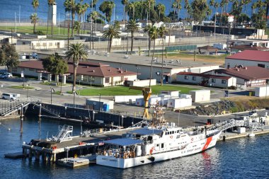 San Pedro, Ca - Eki 20: Los Angeles San Pedro Limanı, Kaliforniya, görüldüğü gibi 20 Ekim 2018. Bölge, balıkçılık endüstrisinin hakimiyetinden los angeles şehrinde öncelikle işçi sınıfı topluluğu haline geldi..