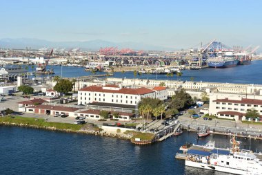 San Pedro, Ca - Eki 20: Los Angeles San Pedro Limanı, Kaliforniya, görüldüğü gibi 20 Ekim 2018. Bölge, balıkçılık endüstrisinin hakimiyetinden los angeles şehrinde öncelikle işçi sınıfı topluluğu haline geldi..