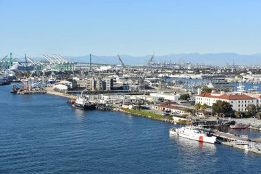 San Pedro, Ca - Eki 20: Los Angeles San Pedro Limanı, Kaliforniya, görüldüğü gibi 20 Ekim 2018. Bölge, balıkçılık endüstrisinin hakimiyetinden los angeles şehrinde öncelikle işçi sınıfı topluluğu haline geldi..