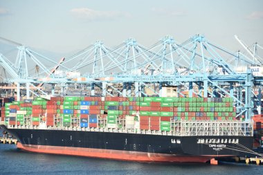 San Pedro, Ca - Eki 20: Los Angeles San Pedro Limanı, Kaliforniya, görüldüğü gibi 20 Ekim 2018. Bölge, balıkçılık endüstrisinin hakimiyetinden los angeles şehrinde öncelikle işçi sınıfı topluluğu haline geldi..