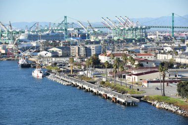 San Pedro, Ca - Eki 20: Los Angeles San Pedro Limanı, Kaliforniya, görüldüğü gibi 20 Ekim 2018. Bölge, balıkçılık endüstrisinin hakimiyetinden los angeles şehrinde öncelikle işçi sınıfı topluluğu haline geldi..