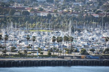 San Pedro, Ca - Eki 20: Los Angeles San Pedro Limanı, Kaliforniya, görüldüğü gibi 20 Ekim 2018. Bölge, balıkçılık endüstrisinin hakimiyetinden los angeles şehrinde öncelikle işçi sınıfı topluluğu haline geldi..