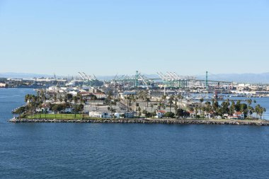 San Pedro, Ca - Eki 20: Los Angeles San Pedro Limanı, Kaliforniya, görüldüğü gibi 20 Ekim 2018. Bölge, balıkçılık endüstrisinin hakimiyetinden los angeles şehrinde öncelikle işçi sınıfı topluluğu haline geldi..