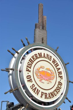 San Francisco, Kaliforniya - Eki 22: San Francisco ünlü Fishermans Wharf Işareti. Kaliforniya, 22 Ekim 2018 tarihinde görüldüğü gibi. 