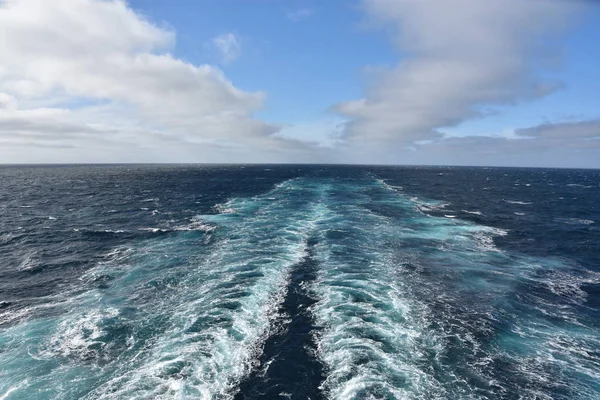 Vista Dell Oceano Pacifico Una Nave Crociera — Foto Stock