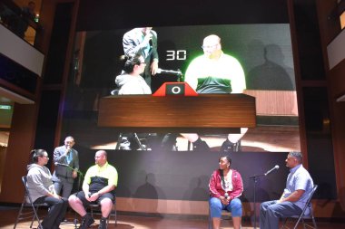 SAN DIEGO, CA - OCT 24: Norveç Bliss yolcu gemisindeki büyük piramit oyunu, 24 Ekim 2018 'de görüldüğü gibi San Francisco, Kaliforniya' dan denize açılacak. Gemi 21 Nisan 2018 'de hizmete girdi..