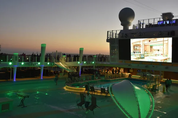 San Diego Oct Convés Piscina Navio Cruzeiro Norwegian Bliss Atracado — Fotografia de Stock