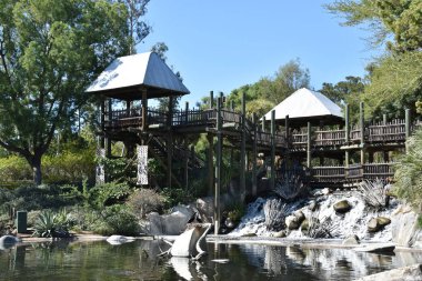 SAN DIEGO, CALIFORNIA - 24 Ekim 2018 'de görüldüğü gibi, Escondido, Kaliforniya' daki San Diego Hayvanat Bahçesi Safari Parkı. San Diego 'nun en büyük turistik merkezlerinden biridir..