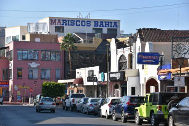 ENSENADA, MEXICO - 25 Ekim 2018 'de görüldüğü üzere, Baja Mexico' nun kıyı şehri Ensenada.