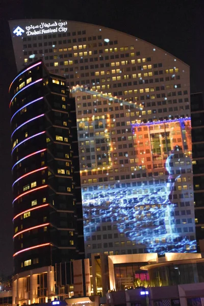 Dubai Uae Dec Imagine Water Fire Light Show Dubai Festival — ภาพถ่ายสต็อก