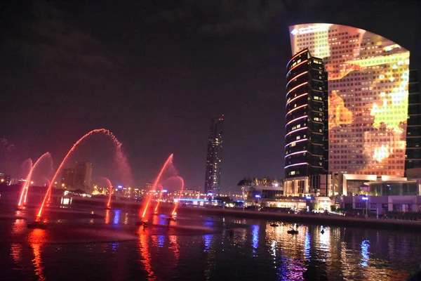 Dubai Emirados Árabes Unidos Dec Imagine Water Fire Light Show — Fotografia de Stock