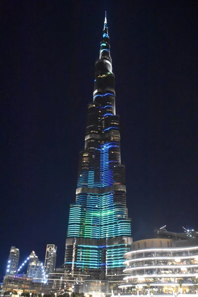 Dubai Emirados Árabes Unidos Dec Show Luzes Led Burj Khalifa — Fotografia de Stock