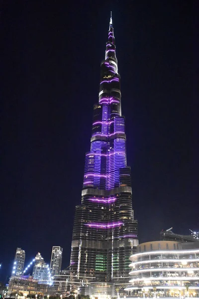 Dubai Emiratos Árabes Unidos Dic Espectáculo Luces Led Burj Khalifa —  Fotos de Stock