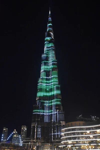 Dubai Emirados Árabes Unidos Dec Show Luzes Led Burj Khalifa — Fotografia de Stock