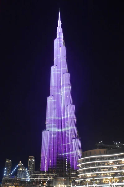 Dubai Vae December Led Lampjes Laten Zien Bij Burj Khalifa — Stockfoto