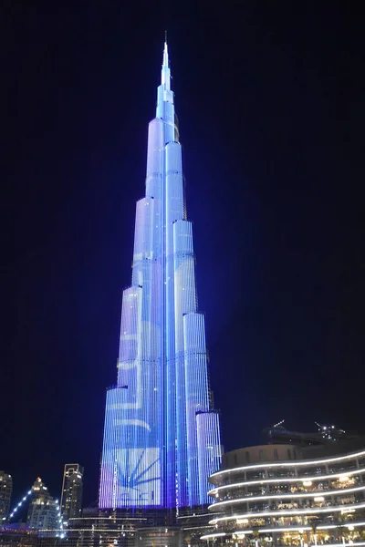 Dubai Emirados Árabes Unidos Dec Show Luzes Led Burj Khalifa — Fotografia de Stock