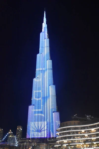 Dubai Emirados Árabes Unidos Dec Show Luzes Led Burj Khalifa — Fotografia de Stock