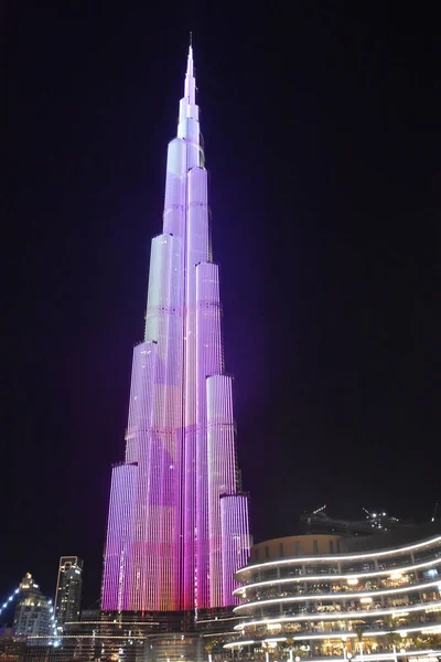 Dubai Emiratos Árabes Unidos Dic Espectáculo Luces Led Burj Khalifa — Foto de Stock