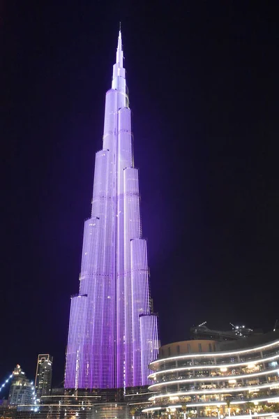 Dubai Emirados Árabes Unidos Dec Show Luzes Led Burj Khalifa — Fotografia de Stock