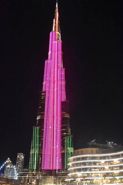 Dubai Uae Dec Led Lamporna Visar Burj Khalifa Dubai Uae — Stockfoto