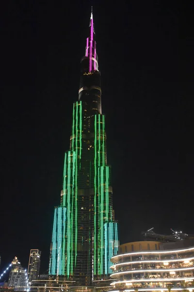 Dubai Emirados Árabes Unidos Dec Show Luzes Led Burj Khalifa — Fotografia de Stock