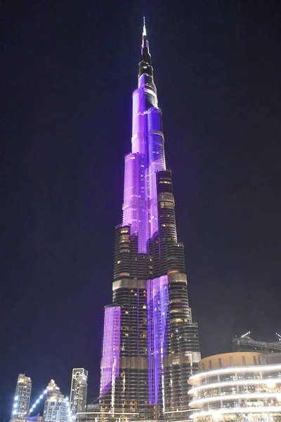 Dubai Uae Dec Led Lights Show Burj Khalifa Dubai Uae — Stock Photo, Image