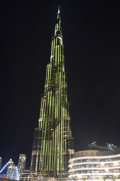 Dubai Emirados Árabes Unidos Dec Show Luzes Led Burj Khalifa — Fotografia de Stock