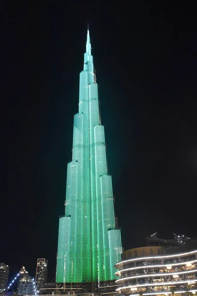 Dubai Emirados Árabes Unidos Dec Show Luzes Led Burj Khalifa — Fotografia de Stock