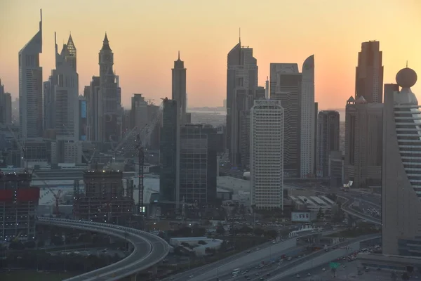 Dubai Vae Dec Uitzicht Wolkenkrabbers Sheikh Zayed Road Vanaf Het — Stockfoto