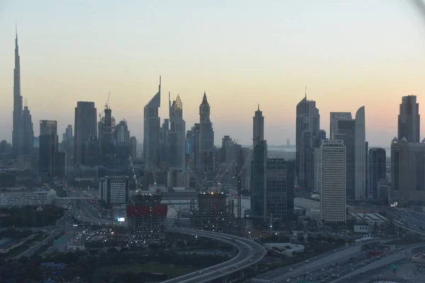 Dubai Vae Dec Uitzicht Wolkenkrabbers Sheikh Zayed Road Vanaf Het — Stockfoto