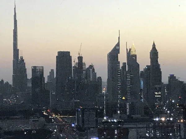 Dubai Uae December Tekintettel Felhőkarcolók Sheikh Zayed Úton Megfigyelő Fedélzeten — Stock Fotó