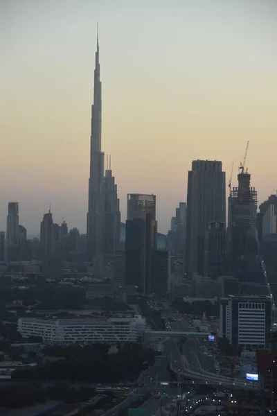 Ντουμπάι Ηαε Δεκέμβριος Θέα Στην Οδό Σεΐχη Ζάιντ Από Κατάστρωμα — Φωτογραφία Αρχείου