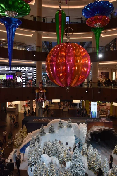 Dubaj Zea Grudzień Christmas Decor Dubai Mall Dubaju Zea Jak — Zdjęcie stockowe