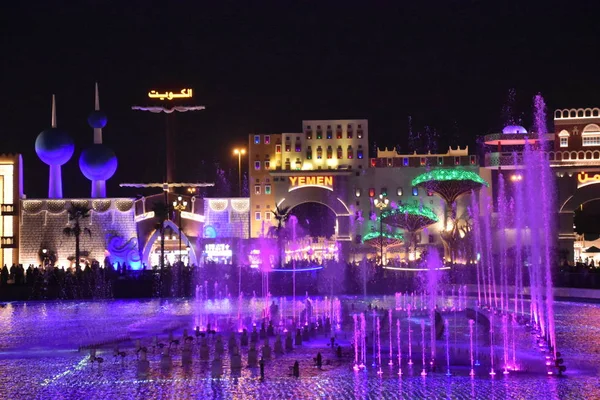 Дубай Оаэ Dec Fountain Show Global Village Dubai Uae Seen — стоковое фото