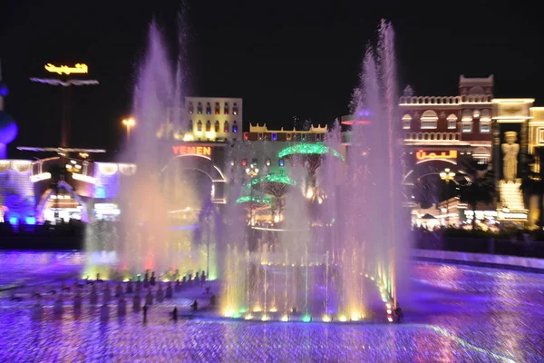 Dubai Uae Dec Fountain Show Global Village Dubai Uae Seen — Stock Photo, Image