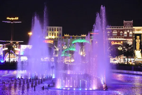 Dubai Emirados Árabes Unidos Dec Fountain Show Global Village Dubai — Fotografia de Stock