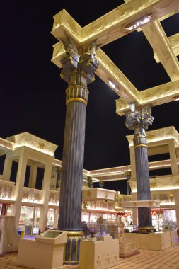 Dubai, Bae - 12 Aralık: 12 Aralık 2018 tarihinde görüldüğü gibi Dubai, Birleşik Arap Emirlikleri'ndeki Global Village'da İran pavyonu. Global Village dünyanın en büyük turizm, eğlence ve eğlence projesi olduğu iddia ediliyor.