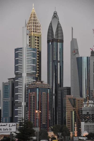 Dubai Vae Dec Uitzicht Sheikh Zayed Road Wolkenkrabbers Dubai Vae — Stockfoto
