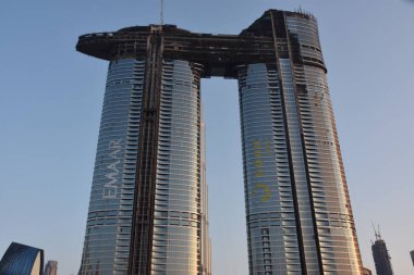 DUBAI, BAE - 19 Aralık 2018 'de Dubai, BAE' deki Adres SkyView.