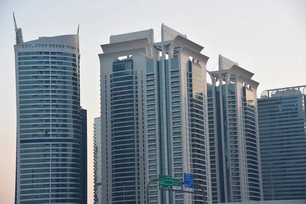 Dubai Uae December Tekintettel Sheikh Zayed Road Felhőkarcolók Dubaiban Uae — Stock Fotó