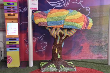 New York, Ny - 6 Ocak: Candytopia In Manhattan, New York, 6 Ocak 2019 tarihinde görüldüğü gibi. Devasa şekerleme lerin birbiriyle kaynaştığı geçici bir sergiydi..
