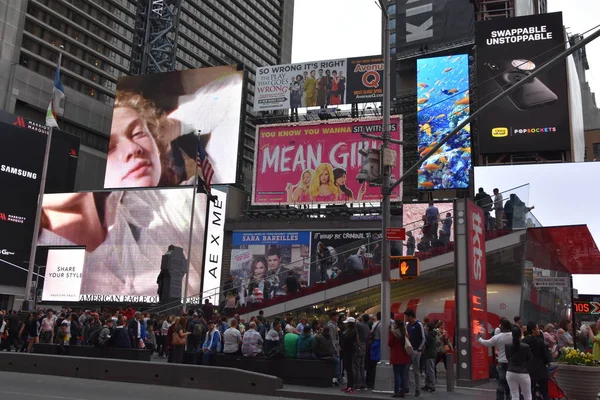 Nueva York Abr Times Square Presentado Con Teatros Broadway Carteles — Foto de Stock