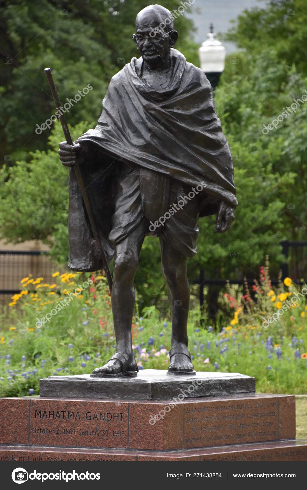 Houston Apr Mahatma Gandhi Statue Mcgovern Centennial Gardens Hermann
