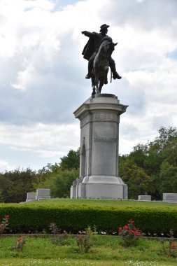 18 Nisan 2019 'da Houston, Teksas' taki Hermann Park 'taki Sam Houston Anıtı. 
