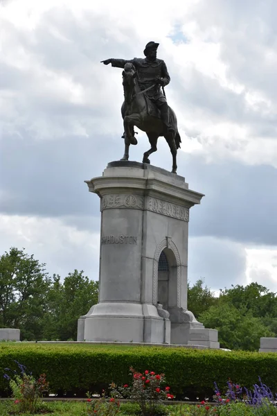 Houston Kwiecień Pomnik Sama Houstona Hermann Park Houston Teksas Widziany — Zdjęcie stockowe