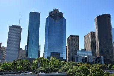 Teksas'ta Houston siluetinin görünümü