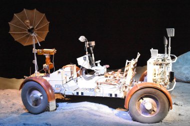 Houston, Tx - Nis 19: Houston Uzay Merkezi, Teksas, Nisan'da 19, 2019. Onun önde gelen bilim ve uzay öğrenme merkezi, Nasa Johnson Uzay Merkezi resmi ziyaretçi merkezi ve Smithsonian müzesi.