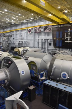 Houston, Tx - Nis 19: Nisan'da Houston Texas Uzay Merkezi'nde Astronot Eğitim Tesisi 19 Nisan 2019. Onun bir bilim ve uzay öğrenme merkezi, Nasa Johnson Uzay Merkezi resmi ziyaretçi merkezi ve Smithsonian müzesi.