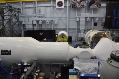 Houston, Tx - Nis 19: Nisan'da Houston Texas Uzay Merkezi'nde Astronot Eğitim Tesisi 19 Nisan 2019. Onun bir bilim ve uzay öğrenme merkezi, Nasa Johnson Uzay Merkezi resmi ziyaretçi merkezi ve Smithsonian müzesi.