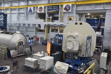 Houston, Tx - Nis 19: Nisan'da Houston Texas Uzay Merkezi'nde Astronot Eğitim Tesisi 19 Nisan 2019. Onun bir bilim ve uzay öğrenme merkezi, Nasa Johnson Uzay Merkezi resmi ziyaretçi merkezi ve Smithsonian müzesi.